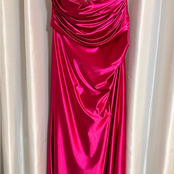 David Bridal Fuchsia Prom Dress - Picture 5 of 7